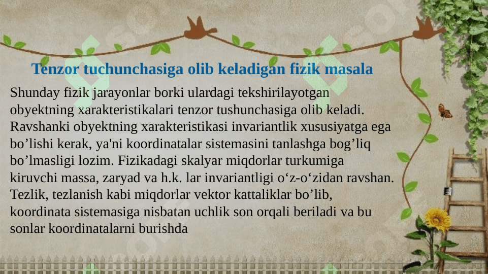 Relyativistik zarraning tenzori va vektori 3