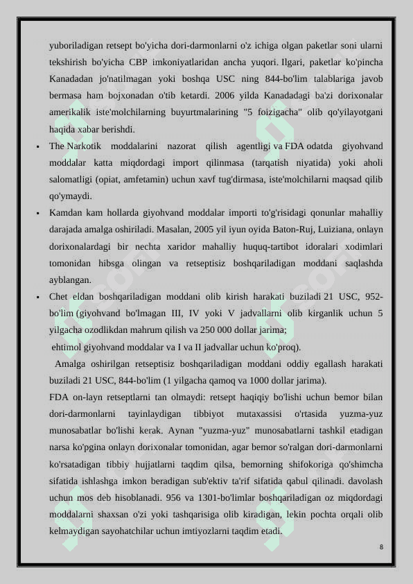 Xorijiy mamlakatlarda dorixonalar turlari va ularning faoliyati 8