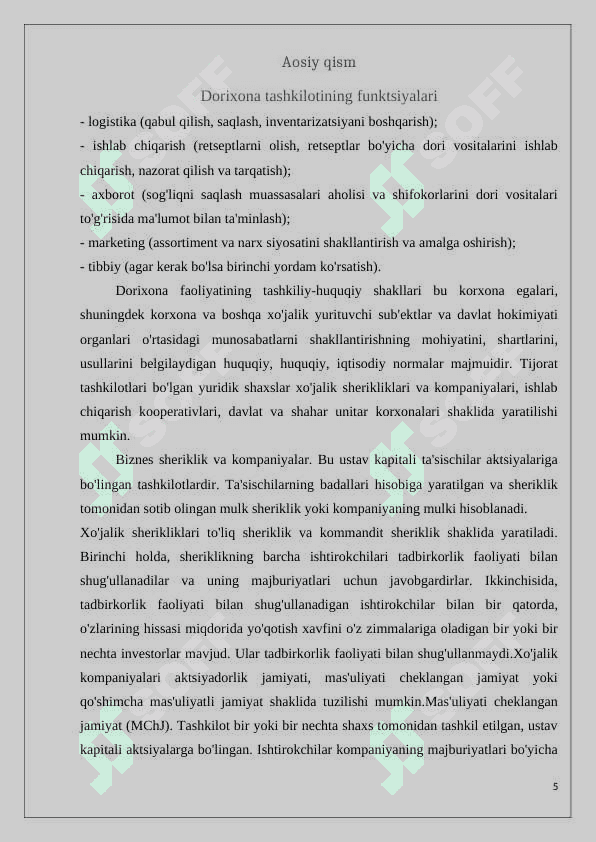 Dorixona tarmoqlari faoliyati 5