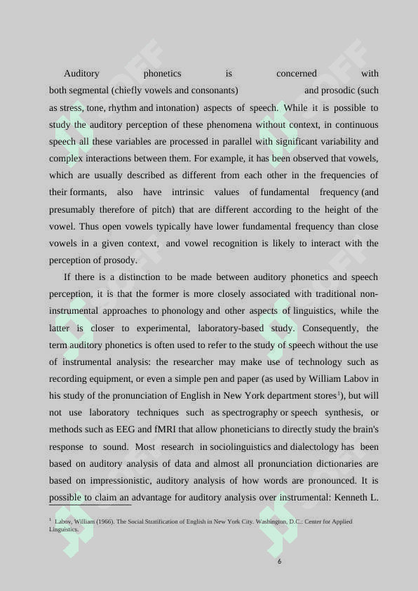 Auditory (perceptive) phonetics of English language 6