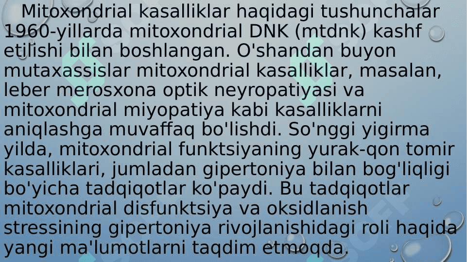 Mitoxondrial kasalliklar Gipoenergetik holatlar 3