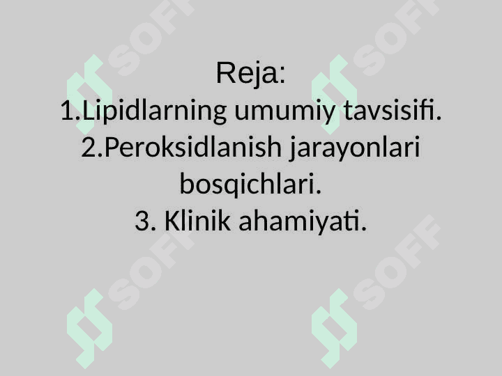 Lipidlarning peroksidlanishi va hujayra shikastlanishi patogenezidagi ahamiyati. 2