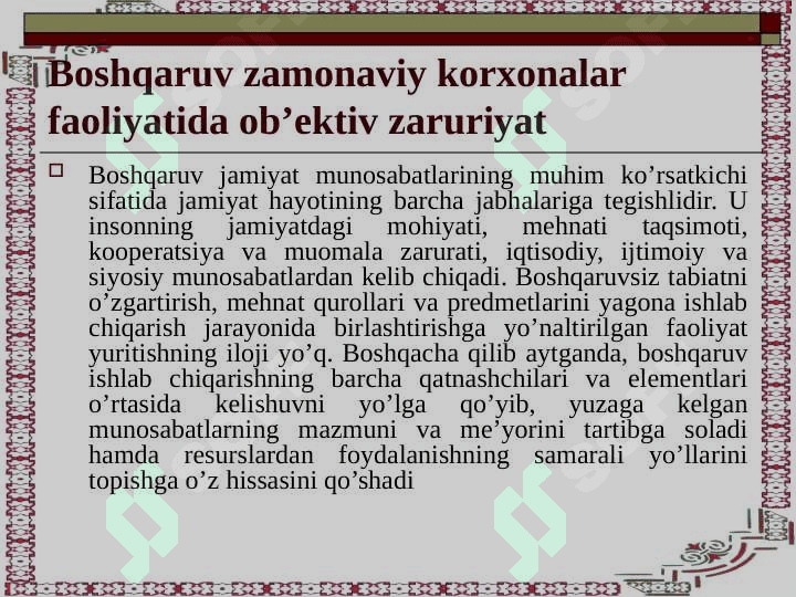 Korxonalarda ishlab chiqarishni tashkil etish va  boshqarish 4