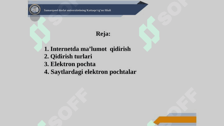 Qidiruv tizimlari. Elektron pochta 2