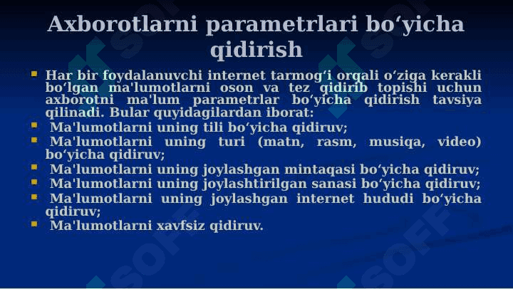 Qidiruv tizimlari. Elektron pochta 7