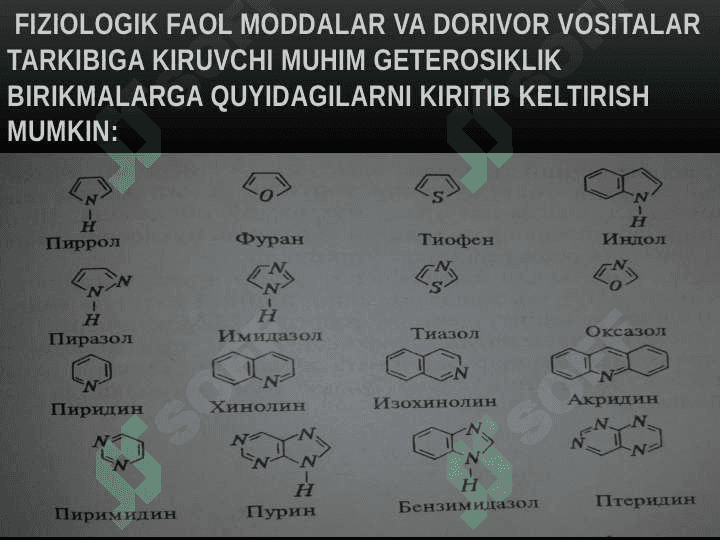 GETEROSIKLIK BIRIKMALAR . Geteroxalqali moddalar 5