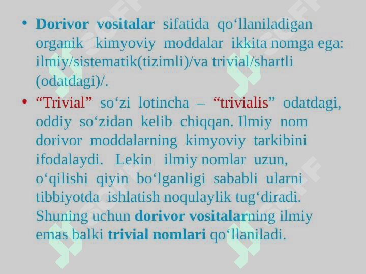 Dorivor vositalarning nomlanishi 4