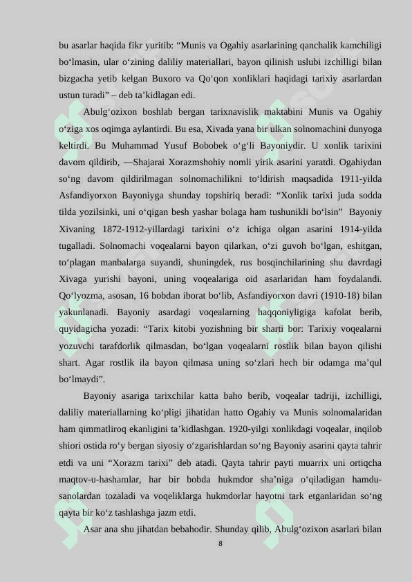 Abulg‘oziy Bahodirxonning “Shajarai turk” asarida timsollar silsilasi va mahorati masalasi 8