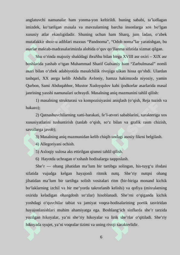O‘zbek mumtoz adabiyotida masalchilik 6