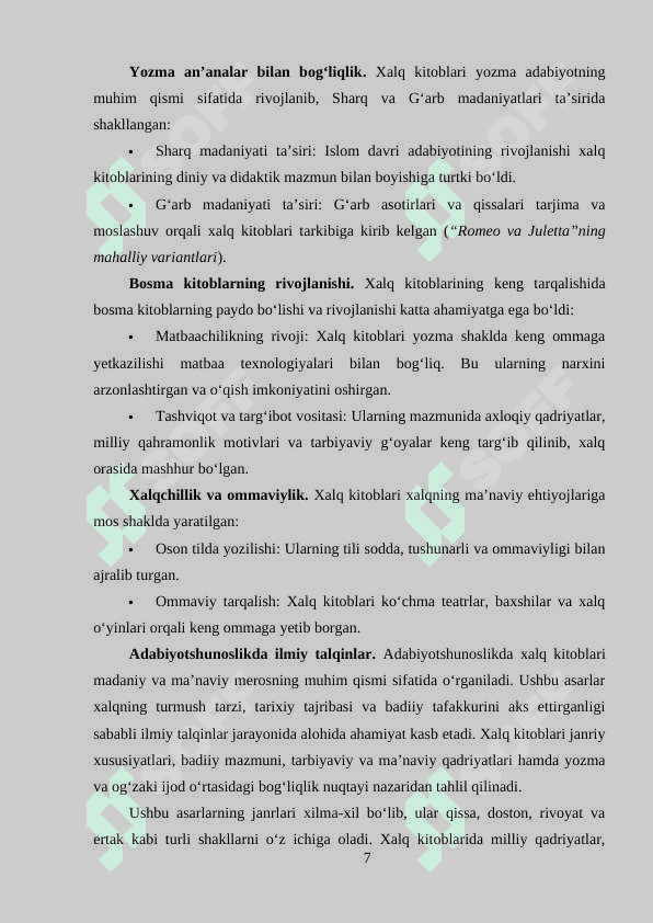 Xalq kitoblarining paydo boʻlish sabablari va adabiy jarayon 7