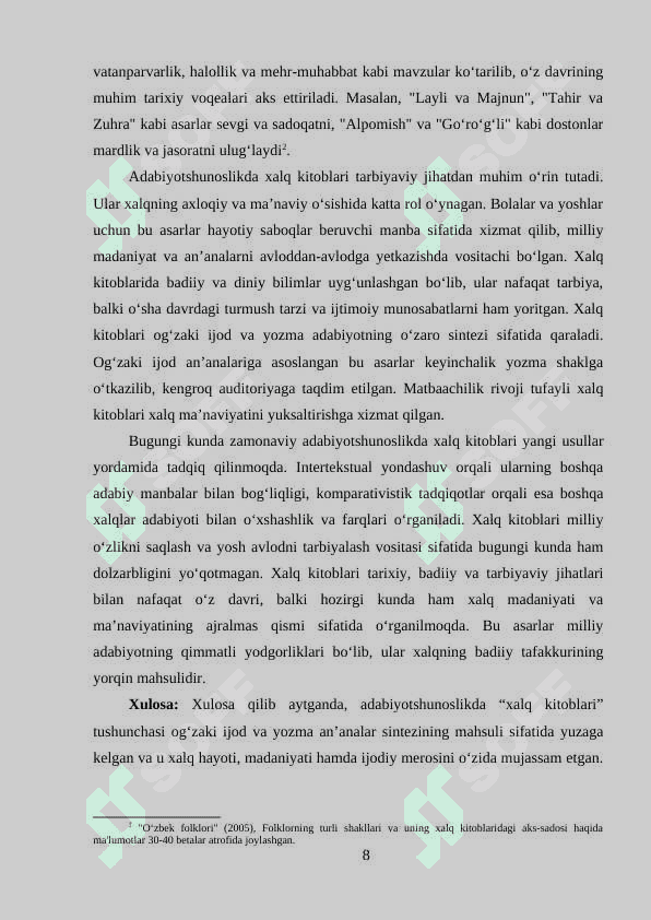 Xalq kitoblarining paydo boʻlish sabablari va adabiy jarayon 8
