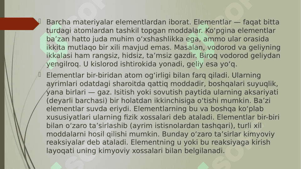 ELEMENTLAR KIMYOSIGA KIRISH 5