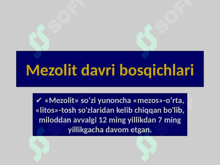 Mezolit davri yodgorliklari 2