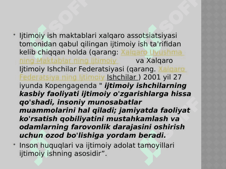 Chet elda ijtimoiy ish asoslari. Ijtimoiy ish kasbi zamonaviy talablar. 4