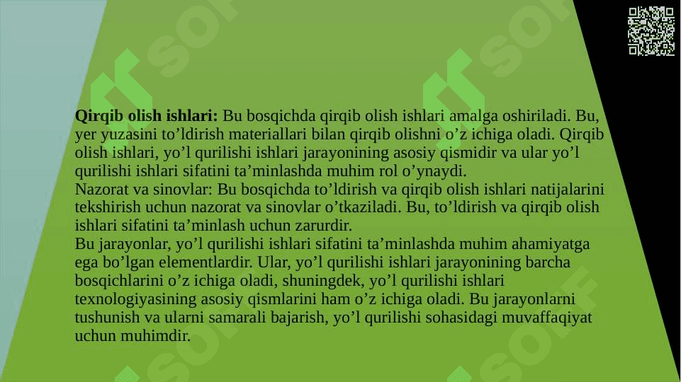 To’ldirish va qirqib olish ishlari 7