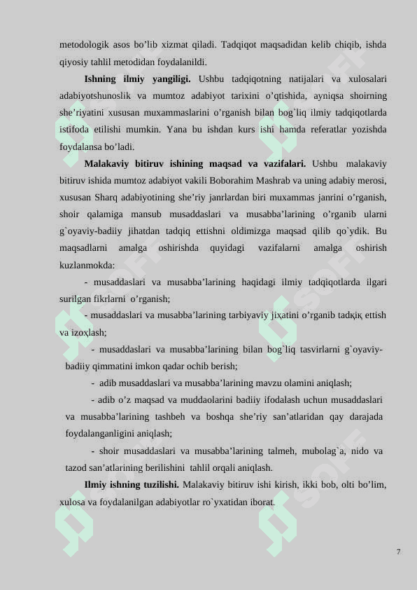 "Mashrab lirikasida ijtimoiy ohanglar" 7