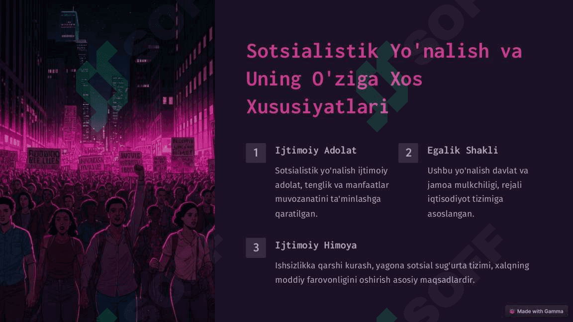 Bozor iqtisodiyotida muholif sotsialistik yo'nalish 3