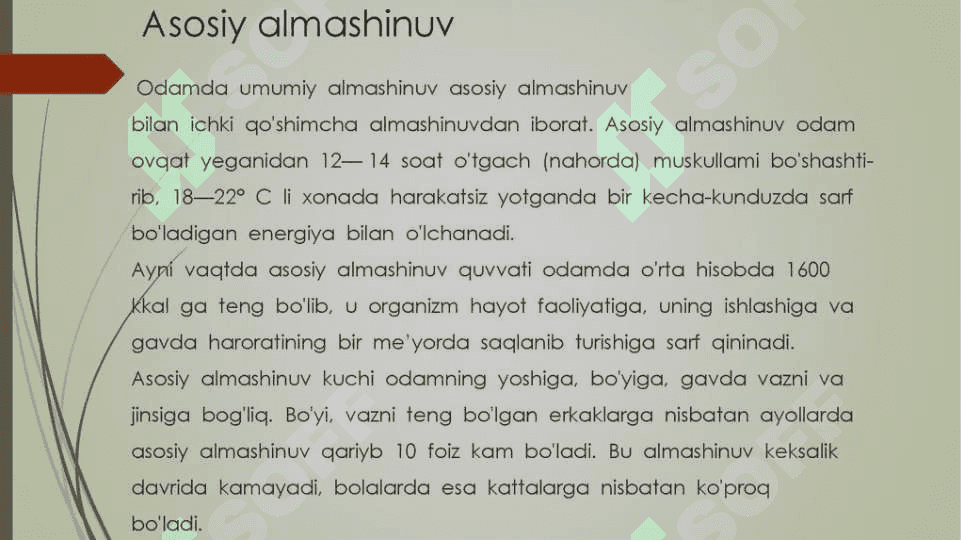 Energiya almashinuvining boshqarilishi 3