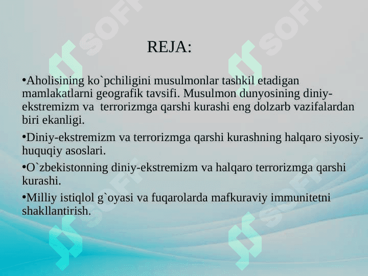 O`zbekistonning jahonda havfsizlik va terrorizmga qarshi kurash bo’yicha tashabbusi 2