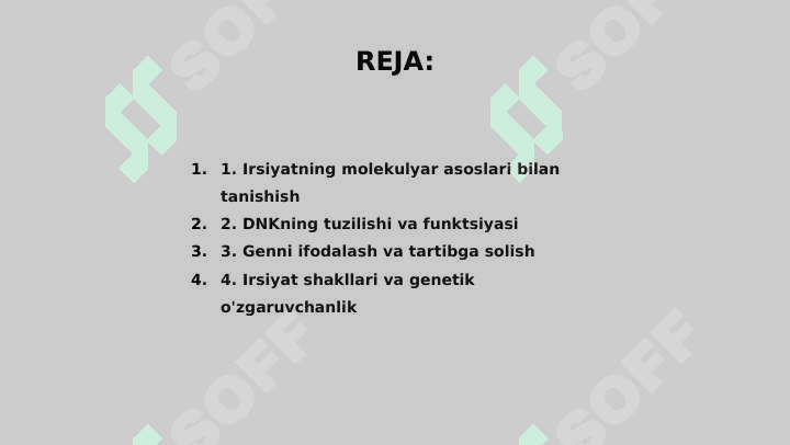 Irsiyatning molekulyar asoslati 2