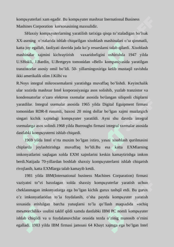 Zamonaviy кompyuterlarning tashqi va ichki qurilmalari #Diplom ishi 4