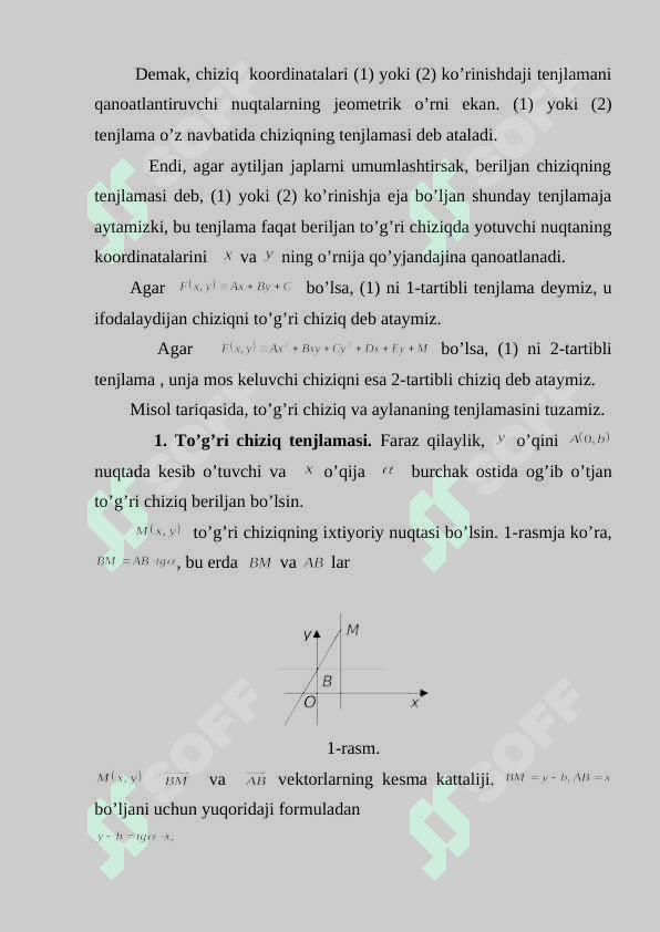 Tekislikdagi to‘g‘ri chiziq 3