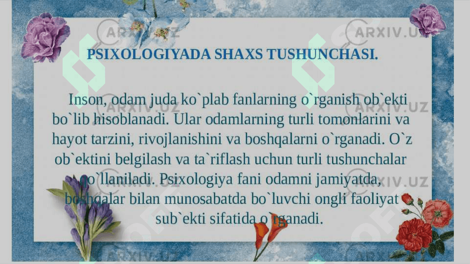 SHAXS HAQIDA TUSHUNCHA 2
