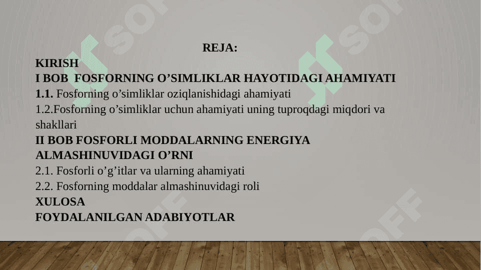 Fosforli moddalar va ularning energiya almashinuvidagi ahamiyati 2