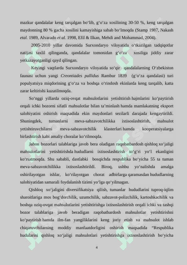 G’o’za qandalasining rivojlanash bioekologiyasi va unga qarshi kimyoviy kurash choralarining samaradorligi 4
