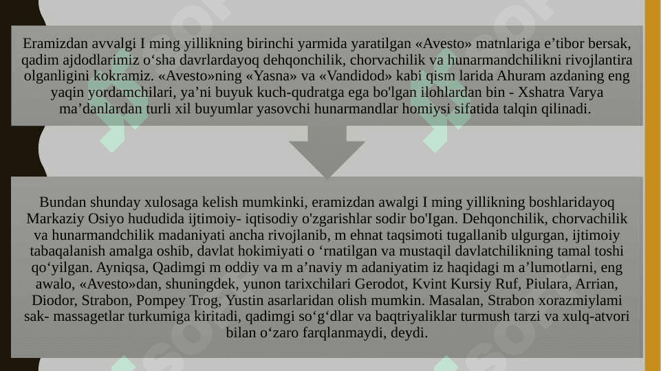 O‘ZBEKISTONNING ENG QADIMGI DAVR MADANIYATI VA SAN’ATI 7