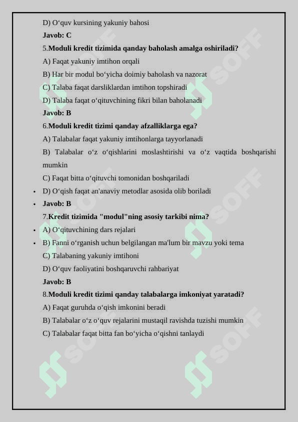 Moduli kredit tiziming moxiyati 2