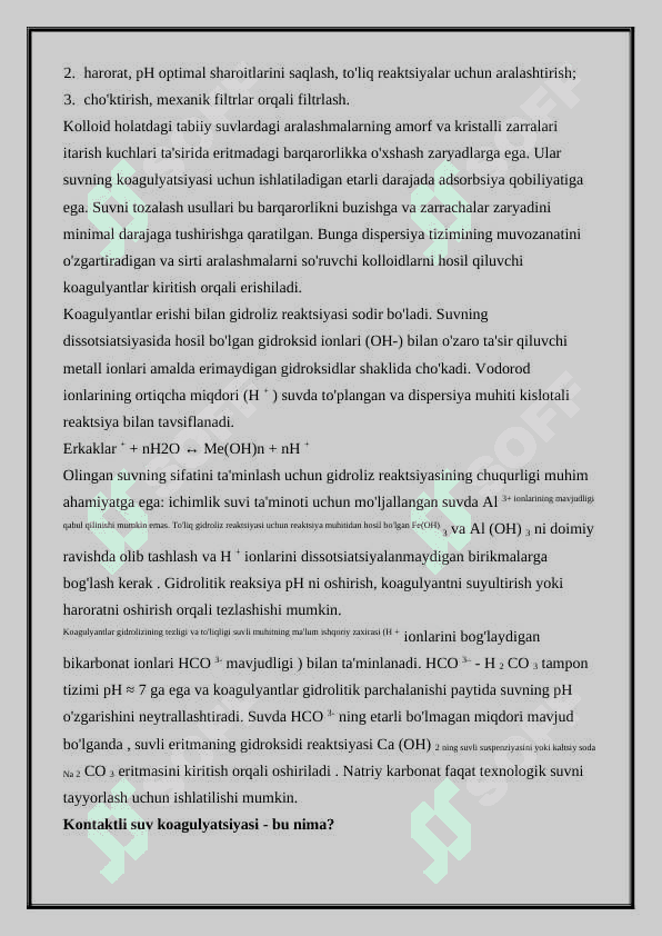 ICHIMLIK SUVINI KOAGULYATSIYASI 8