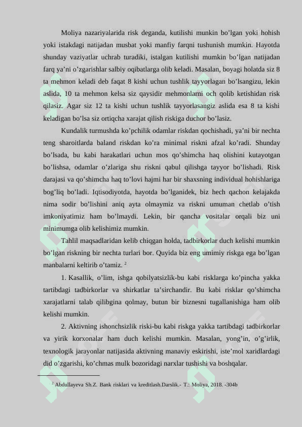 Bank kredit operatsiylarida vujudga keladigan kredit risklarini aniqlash va ularni minimallashtirish, kredit operatsiyalarini amalga oshirish sifatini yanada oshirish 7
