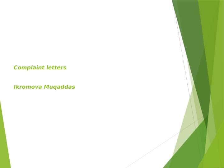 Complaint letters 1