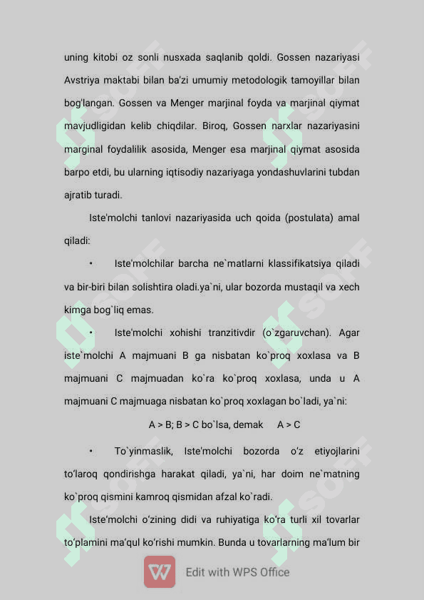 ISTE’MOLCHILAR TANLOVI NAZARIYASI 4