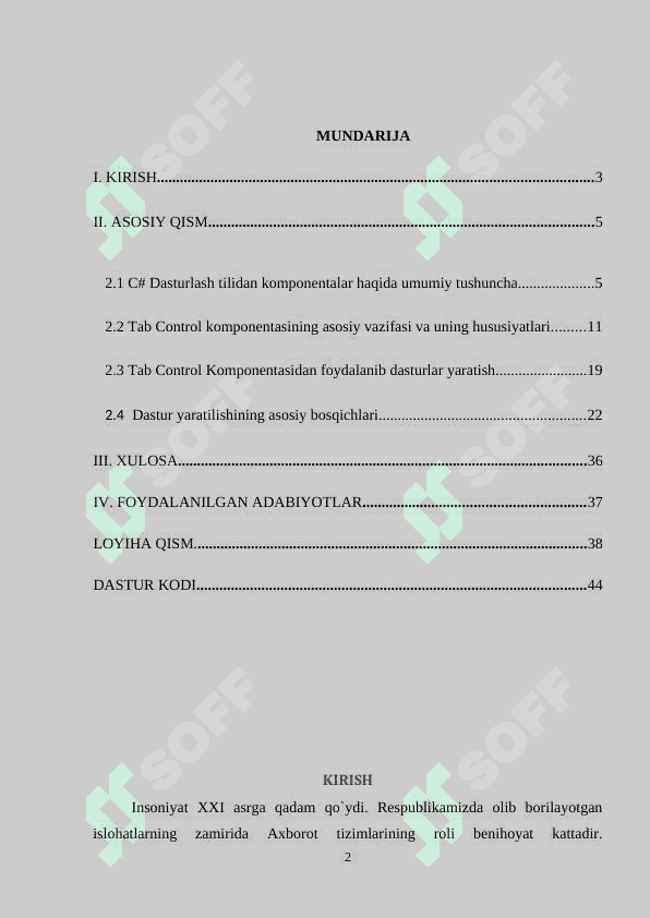 C# dasturlash tilida Tab Control komponentasi yordamida dasturlash yaratish 2
