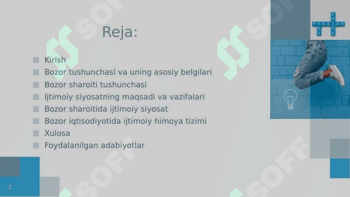 Bozor sharoitida ijtimoiy siyosatning tutgan o'rni. 2