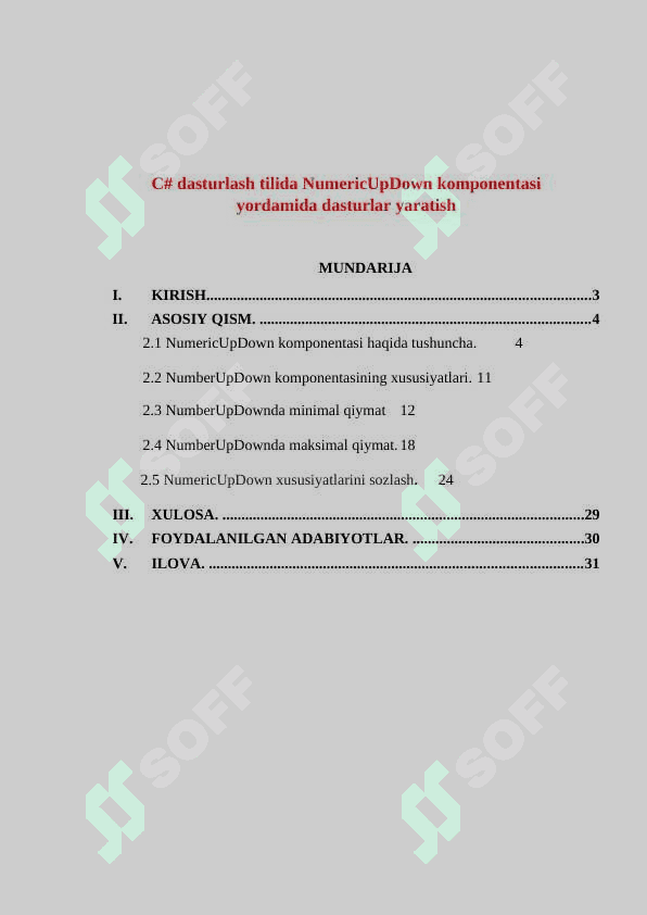 С# dasturlash tilida NumericUpDown komponentasi  yordamida dasturlar yaratish 2