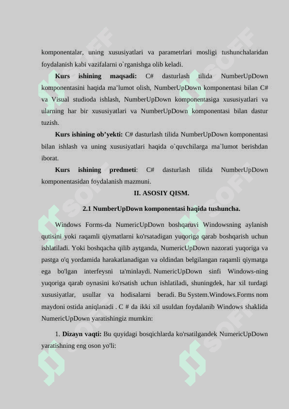 С# dasturlash tilida NumericUpDown komponentasi  yordamida dasturlar yaratish 4