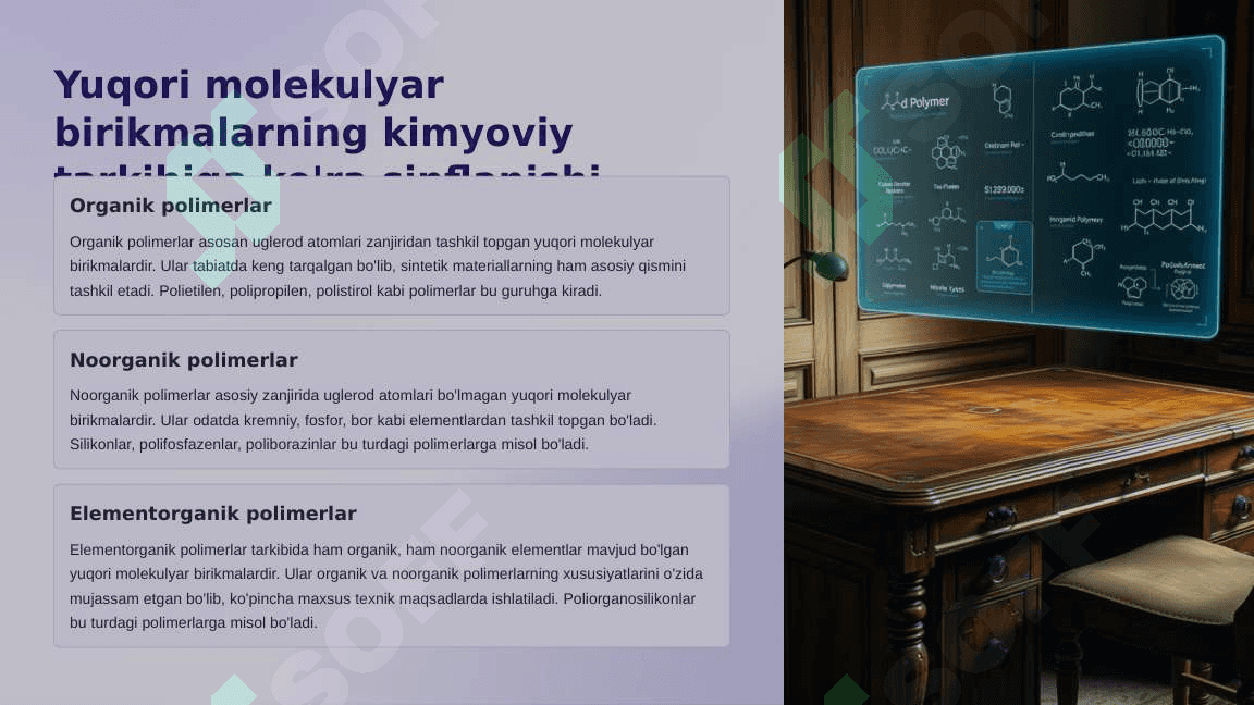 Yuqori molekulyar birikmalarning sinflanishi va nomlanishi 4
