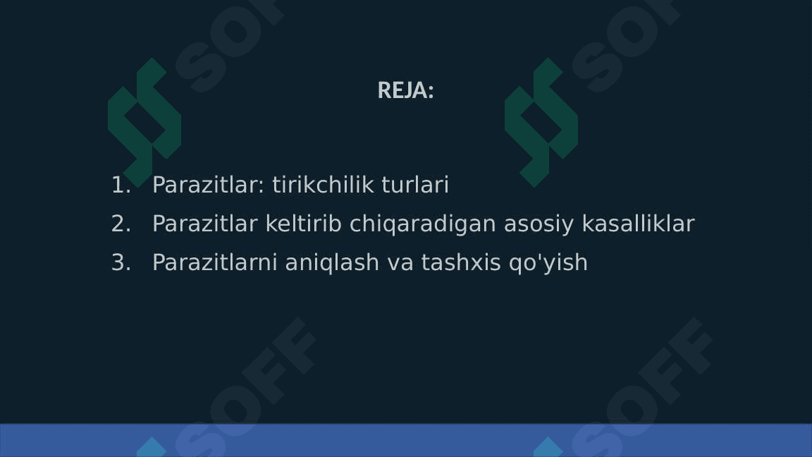 Parazitlar keltirib chiqaradigan kasaliklarni o'rganish hamda ularga qarshi kurash choralarini to'g'ri tashkil qilish 2