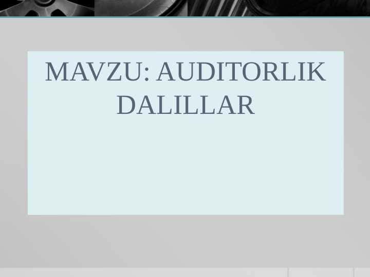 AUDITORLIK DALILLAR