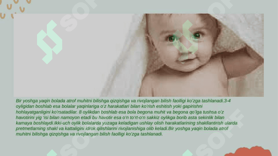 Goʻdaklik davrida psixik rivojlanishda kattalar bilan emotsional muloqotning ahamiyati (emotsional derivatsiyaning  tabbiy oqibatlari) 6