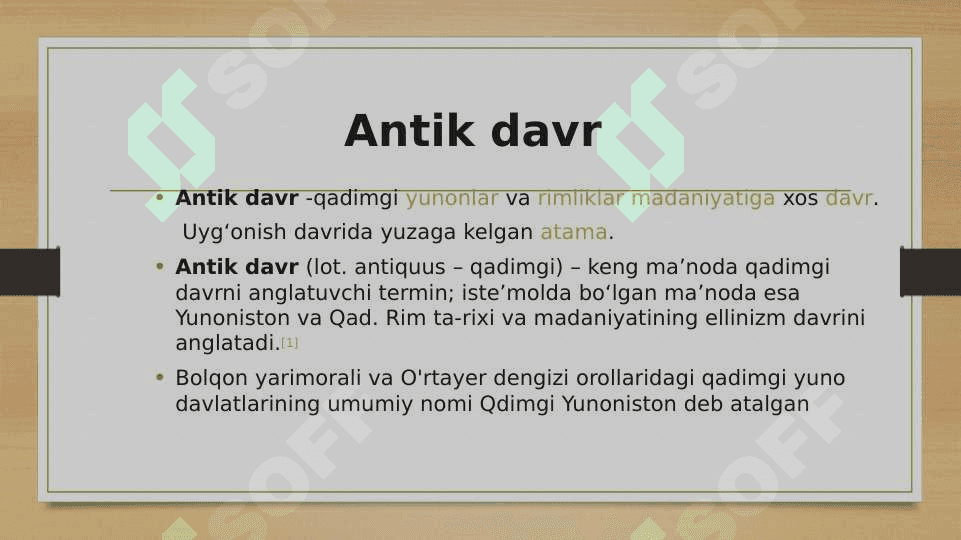 Antik qulchilik. Uning oʻziga hos hususiyatlari. Yunonistonda yozuvni paydo boʻlishi. Yunoniston tarixini oʻrganishda Geradot va Fukidid asarlarini ahamiyati. 2