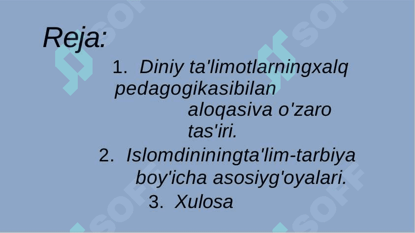 Xalq pedagogikasining ta'limiy-tarbiyaviy g'oyalarini aks etiruvchidiniy ta'limotlar 2