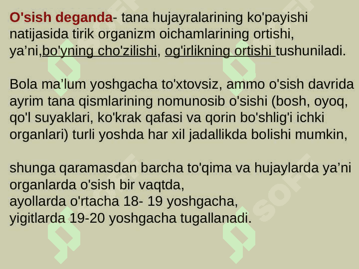 Bolalar va o’smirlar o’sishi va rivojlanishining umumiy qonuniyatlari 3