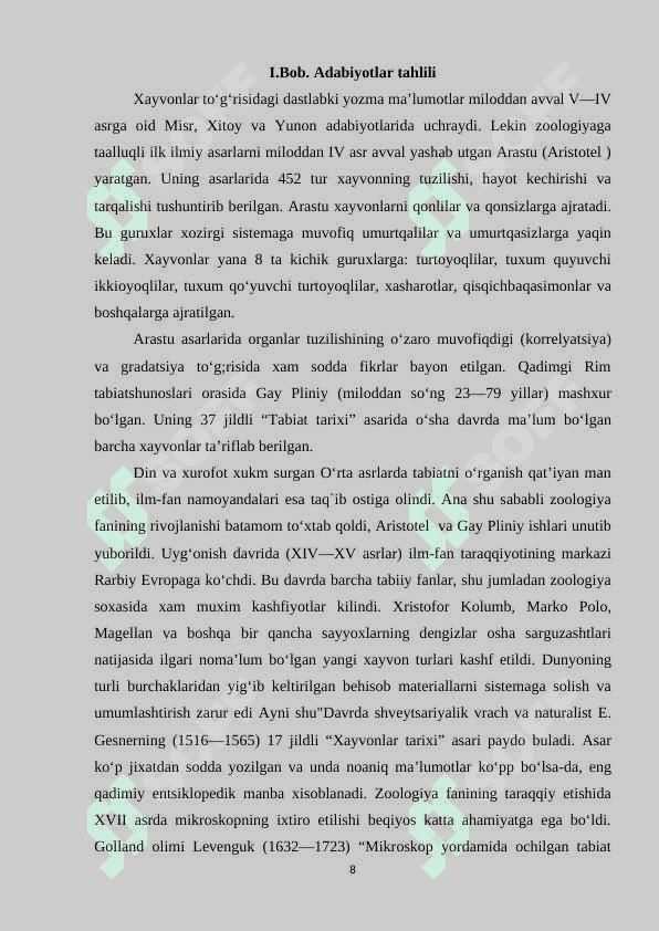 Coelenterata tipi sinflari va vakillarining xilma-xilligi va tarqalishi 8