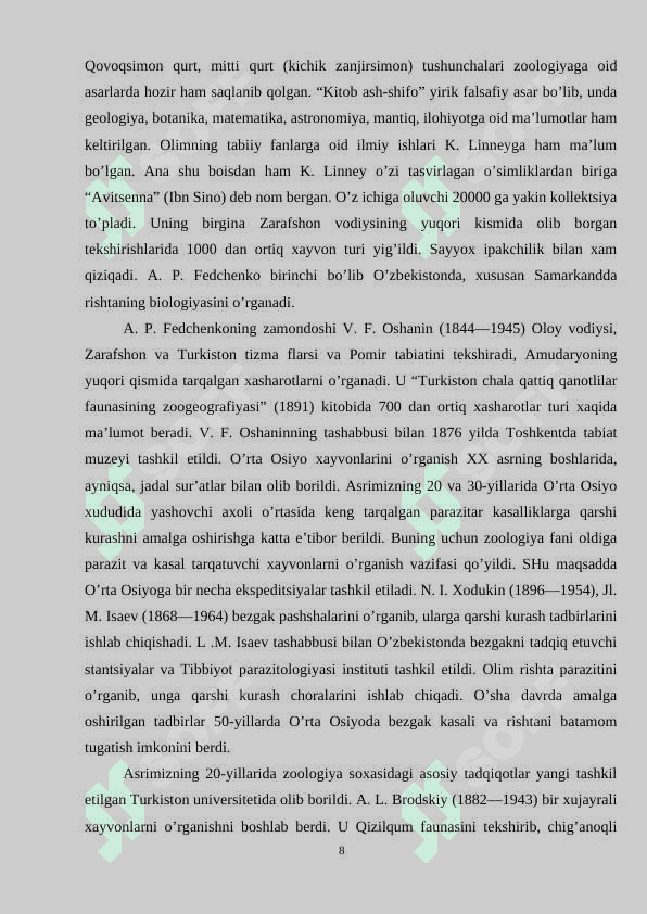 Hasharotlarning o'sımliklar bilan ekologik aloqalari. 8