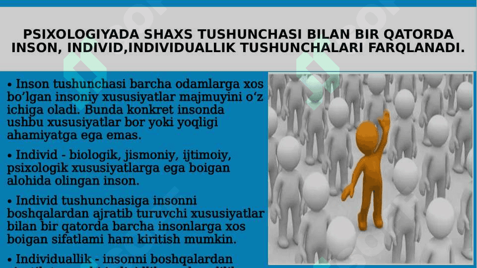 SHAXS PSIXOLOGIYASIDA “MEN” TUSHUNCHASI VA O’Z-O’ZINI BAHOLASHNING ASOSIY JIXATLARI 5