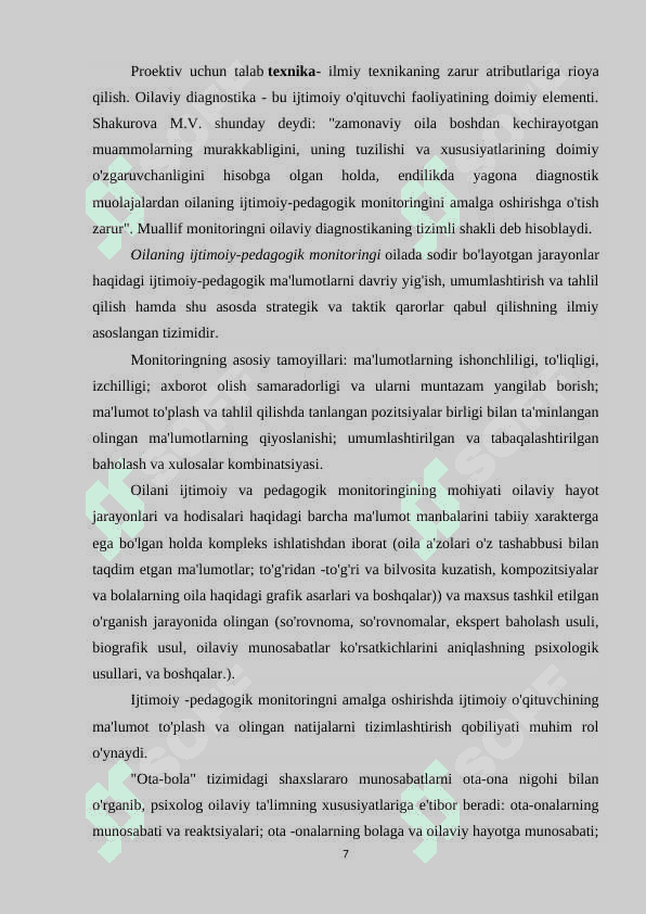 Ota-ona-bola munosabatlari diagnostikasi metodlari va metodikalari 7